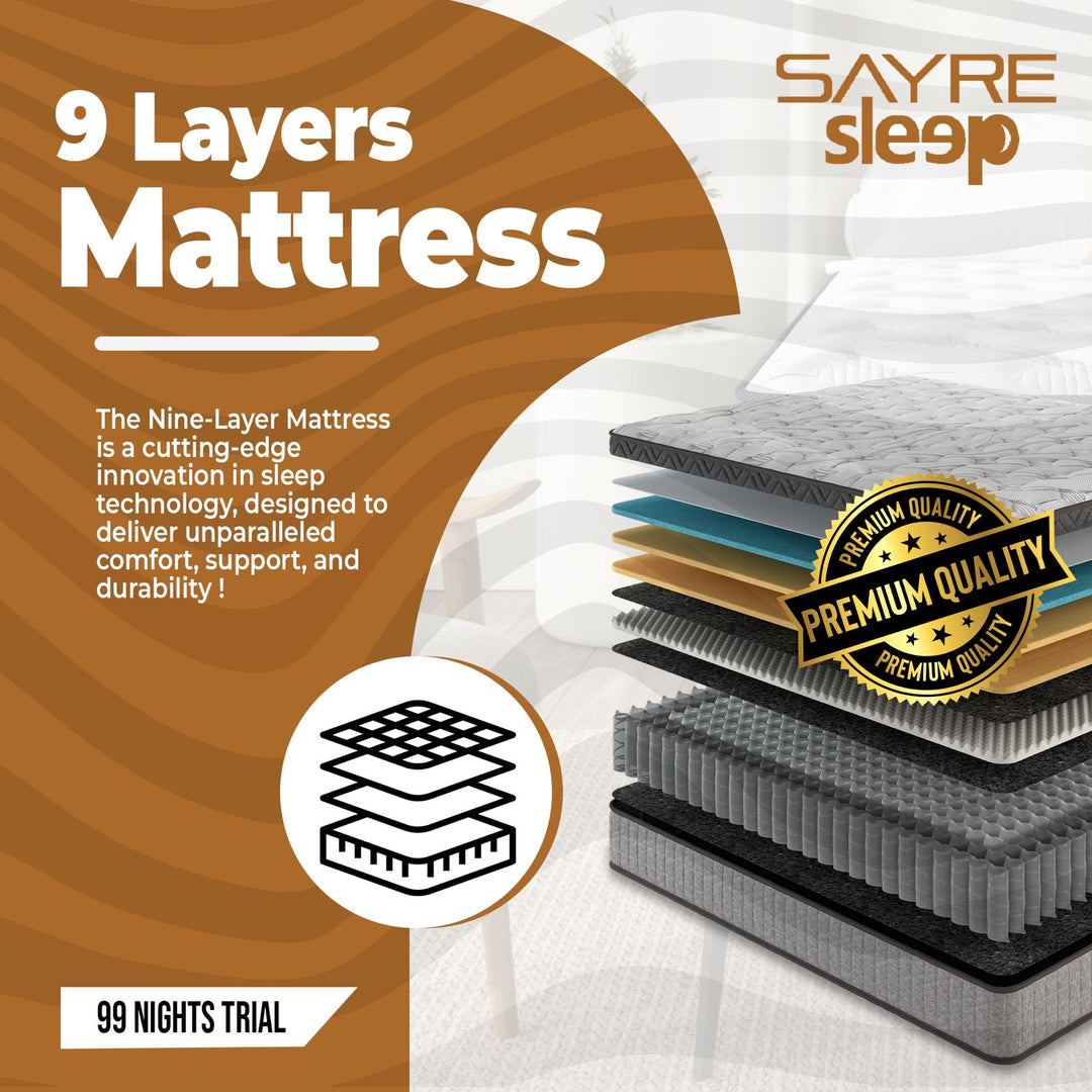 SayreSleep Hybrid Mattress 10” & 12” – Cooling Gel Memory Foam + Coils, Medium-Firm, CertiPUR-US, 100-Night Trial
